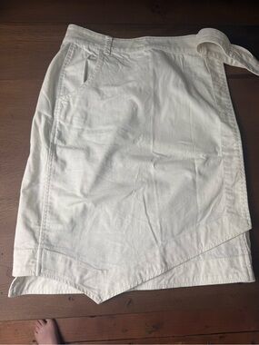 Anthropology White Cotton Wrap Skirt